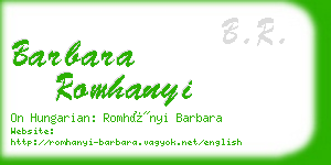 barbara romhanyi business card